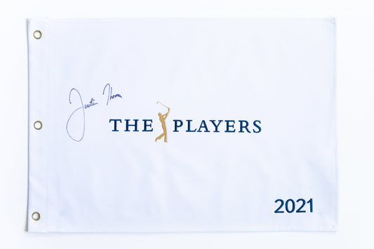 The Players Flag Signed by the winner Justin Thomas